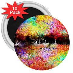 Colorful Tree Landscape 3  Magnets (10 Pack) 