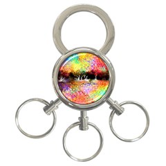 Colorful Tree Landscape 3-ring Key Chains