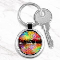 Colorful Tree Landscape Key Chains (round) 