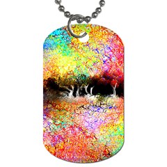 Colorful Tree Landscape Dog Tag (one Side)