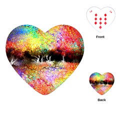 Colorful Tree Landscape Playing Cards (heart) 