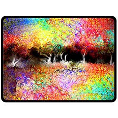 Colorful Tree Landscape Double Sided Fleece Blanket (large) 