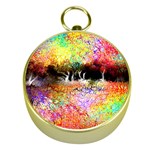 Colorful Tree Landscape Gold Compasses Front