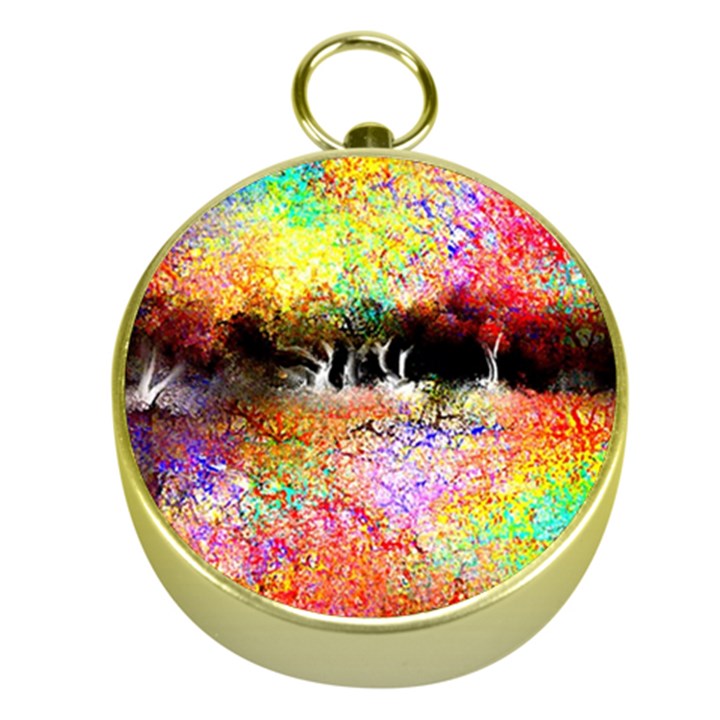 Colorful Tree Landscape Gold Compasses