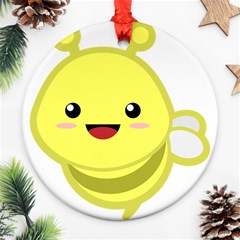 Kawaii Bee Round Ornament (two Sides) 