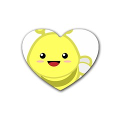 Kawaii Bee Rubber Coaster (heart)  by KawaiiKawaii