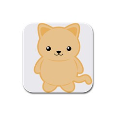 Kawaii Cat Rubber Square Coaster (4 Pack)  by KawaiiKawaii