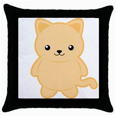 Kawaii Cat Throw Pillow Cases (black) by KawaiiKawaii