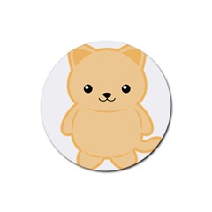 Kawaii Cat Rubber Coaster (round) 