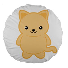 Kawaii Cat Large 18  Premium Round Cushions by KawaiiKawaii