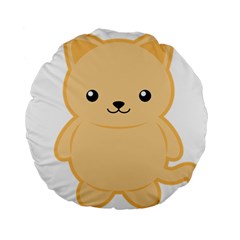 Kawaii Cat Standard 15  Premium Flano Round Cushions