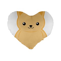 Kawaii Cat Standard 16  Premium Flano Heart Shape Cushions