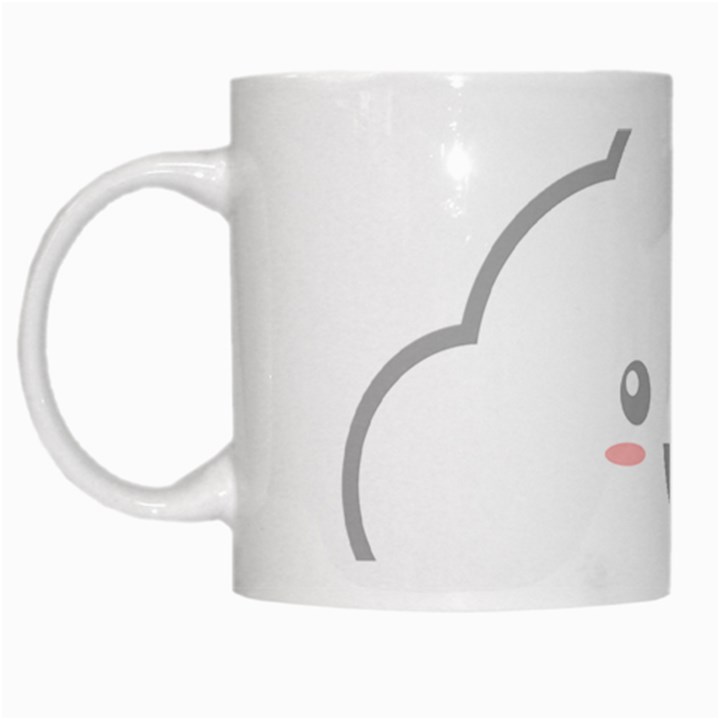 Kawaii Cloud White Mugs