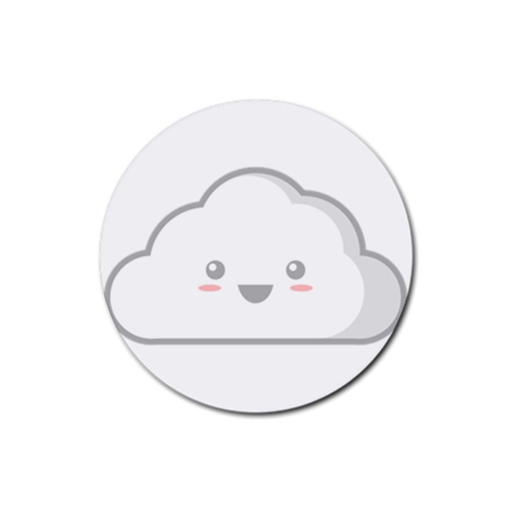 Kawaii Cloud Rubber Coaster (Round) 