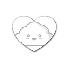 Kawaii Cloud Rubber Coaster (heart)  by KawaiiKawaii