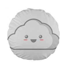 Kawaii Cloud Standard 15  Premium Round Cushions by KawaiiKawaii