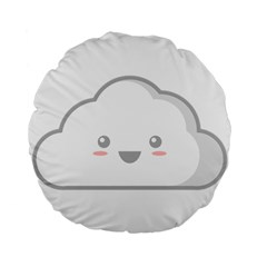 Kawaii Cloud Standard 15  Premium Flano Round Cushions by KawaiiKawaii