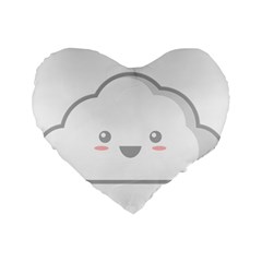 Kawaii Cloud Standard 16  Premium Flano Heart Shape Cushions