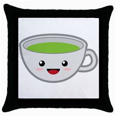 Kawaii Cup Throw Pillow Cases (black)