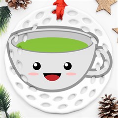 Kawaii Cup Round Filigree Ornament (2side)