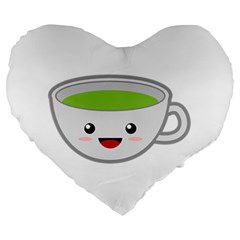 Kawaii Cup Large 19  Premium Heart Shape Cushions by KawaiiKawaii