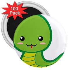 Kawaii Snake 3  Magnets (100 Pack)