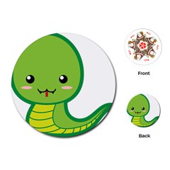 Kawaii Snake Playing Cards (round) 