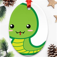 Kawaii Snake Oval Ornament (two Sides) by KawaiiKawaii