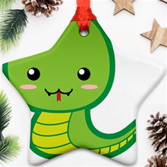 Kawaii Snake Star Ornament (two Sides) 