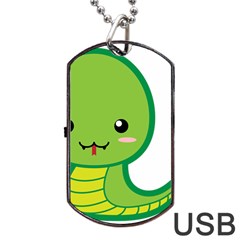 Kawaii Snake Dog Tag Usb Flash (one Side)