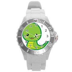 Kawaii Snake Round Plastic Sport Watch (l)