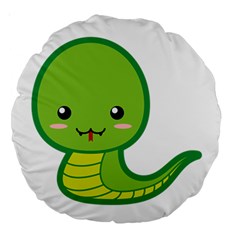 Kawaii Snake Large 18  Premium Round Cushions