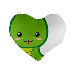 Kawaii Snake Standard 16  Premium Heart Shape Cushions