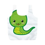 Kawaii Snake Full Print Recycle Bags (M)  Front