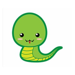 Kawaii Snake Double Sided Flano Blanket (small) 