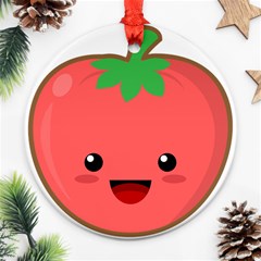 Kawaii Tomato Ornament (round) 