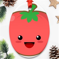 Kawaii Tomato Ornament (oval)  by KawaiiKawaii