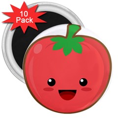 Kawaii Tomato 3  Magnets (10 Pack) 