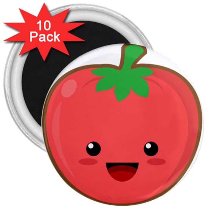 Kawaii Tomato 3  Magnets (10 pack) 