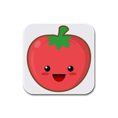 Kawaii Tomato Rubber Square Coaster (4 Pack) 