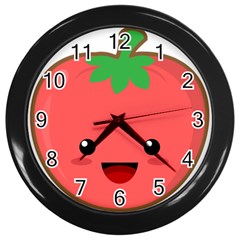 Kawaii Tomato Wall Clocks (black) by KawaiiKawaii