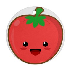 Kawaii Tomato Round Ornament (two Sides)  by KawaiiKawaii