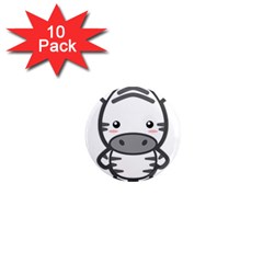 Kawaii Zebra 1  Mini Magnet (10 Pack)  by KawaiiKawaii