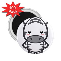 Kawaii Zebra 2 25  Magnets (100 Pack) 