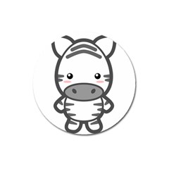 Kawaii Zebra Magnet 3  (round)