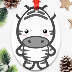 Kawaii Zebra Oval Ornament (two Sides) by KawaiiKawaii