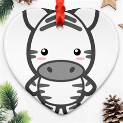 Kawaii Zebra Heart Ornament (2 Sides) by KawaiiKawaii