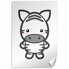 Kawaii Zebra Canvas 12  X 18   by KawaiiKawaii