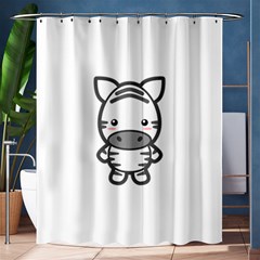 Kawaii Zebra Shower Curtain 60  X 72  (medium) 