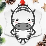 Kawaii Zebra Ornament (Snowflake)  Front